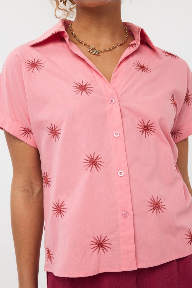 BLOUSE SUNNY HSS2529 10140 CORAL PINK/STONE RED